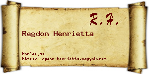 Regdon Henrietta névjegykártya