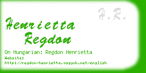 henrietta regdon business card